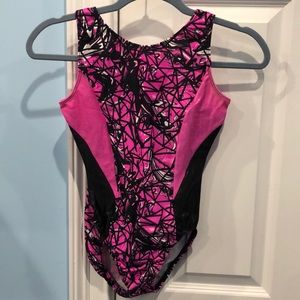 Pink Black Leotard - mystique and nylon